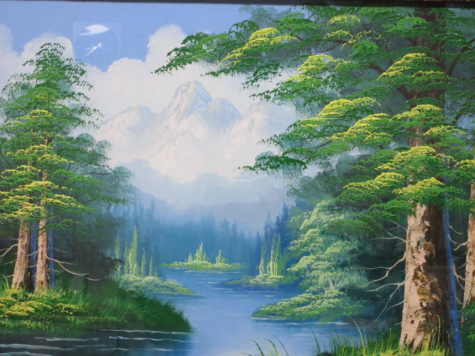 小泊 芳彦作 都市風景 油彩画 金色フレーム F6号 B-10 小泊 芳彦作