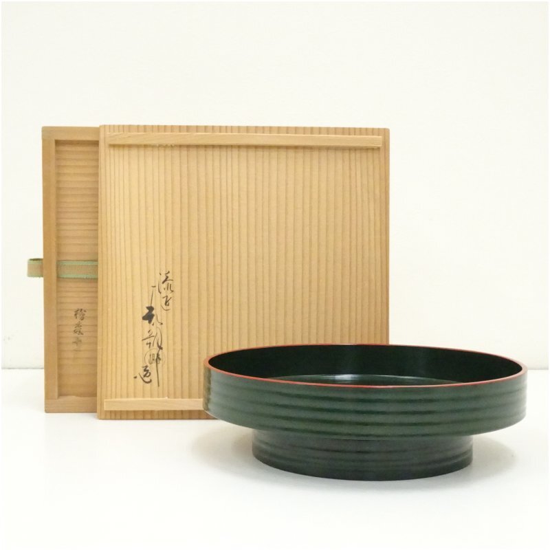 漆匠 鈴木表朔造 一閑塗縁高重 共箱 茶道具 懐石 美品 漆匠 鈴木表朔造