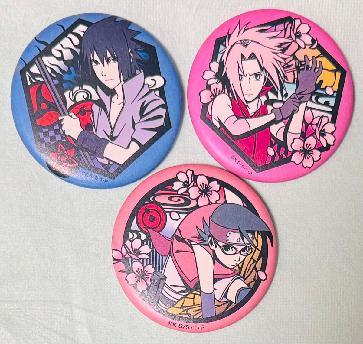 NARUTO BORUTO うちはサスケ 和紙 缶バッジ 切り絵シリーズ 第一弾
