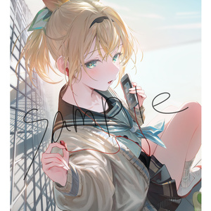 受注生産】ディスプレイボード付きrurudo直筆サイン色紙 - “FALLEN