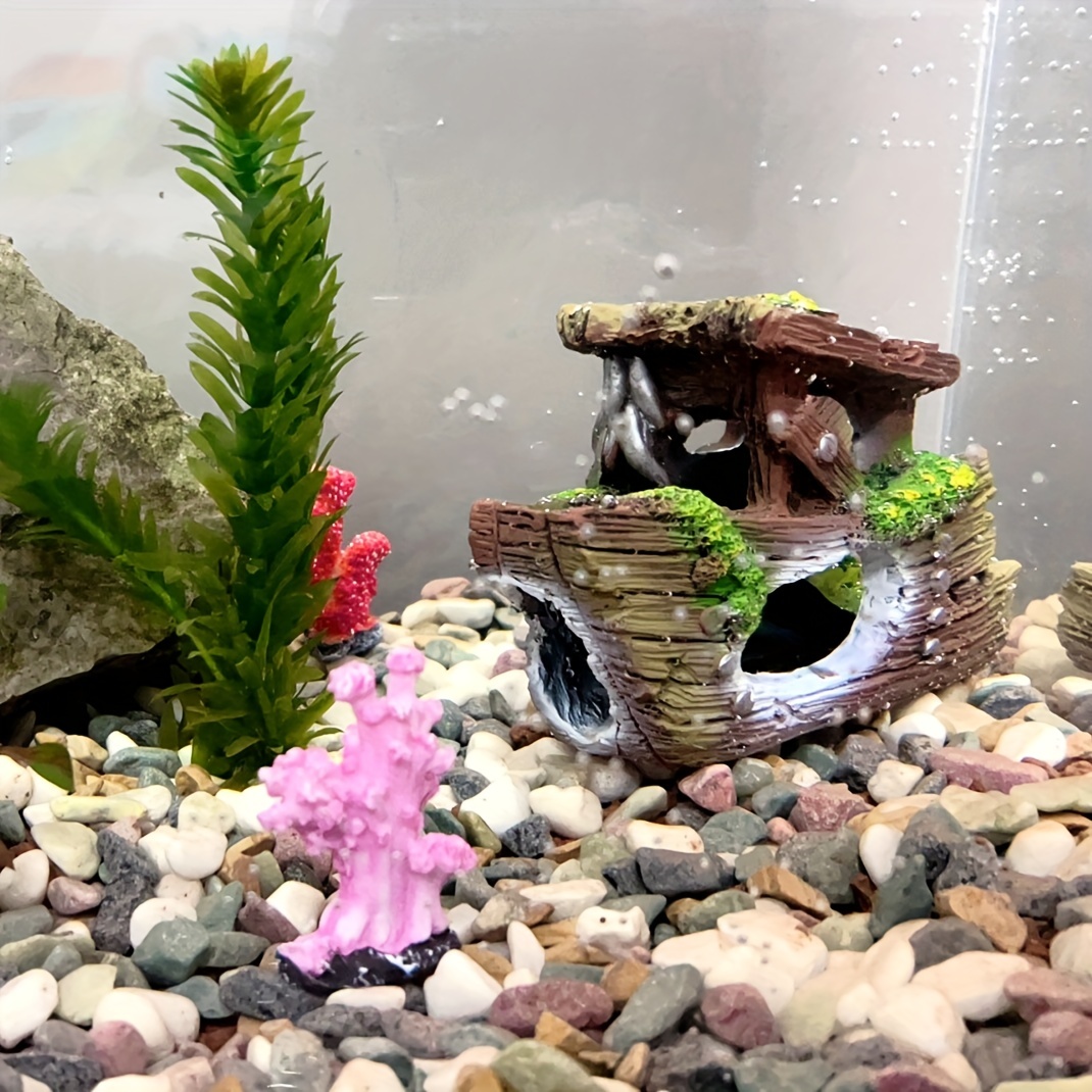 水槽用オーナメント 沈没船モチーフ 海賊船モチーフ オーナメント