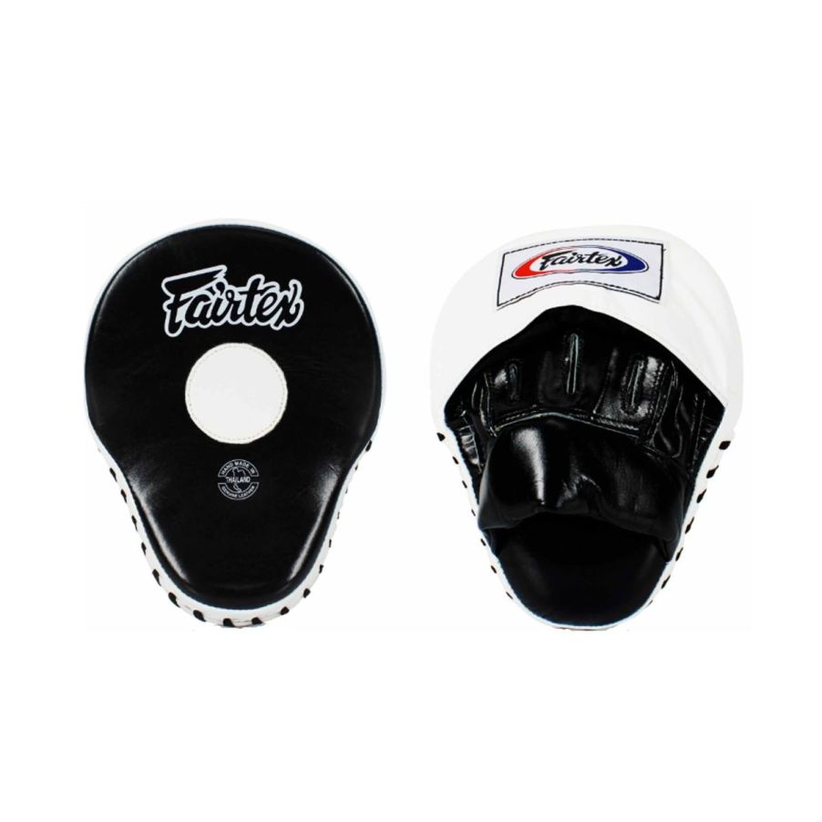 合革製FAIRTEX湾曲パンチングミット FMW-13 黒＆赤 (新品)（合革製