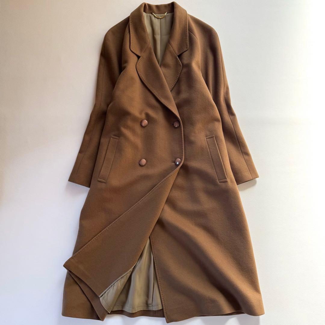 美品 【着丈111㎝】 ダブルチェスターコート カシミヤ100% キャメル 11 美品 【着丈111㎝】 ダブルチェスターコート カシミヤ100% キャメル 11