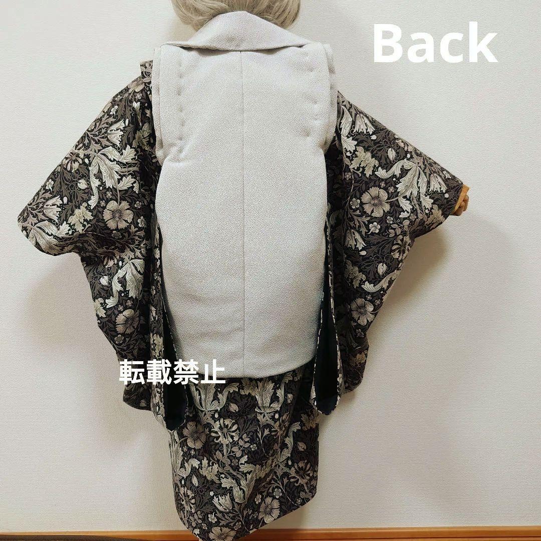 ３歳　ウィリアモリス　コンプトン着物とライトグレーちりめん被布セット　七五三