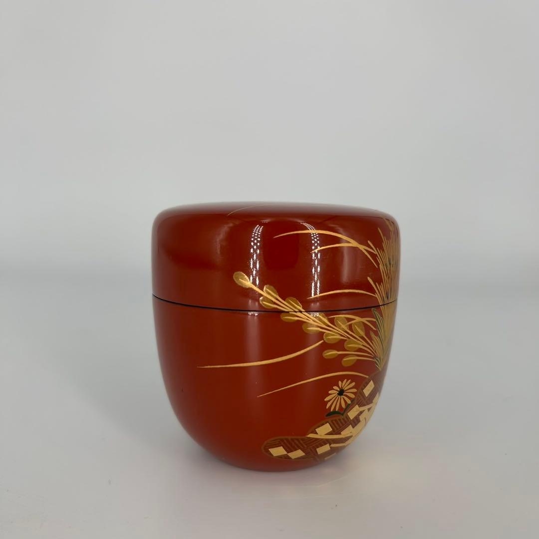 茶道具 大内塗 高林吟月作 金蒔絵花文 棗 共箱 - メルカリ